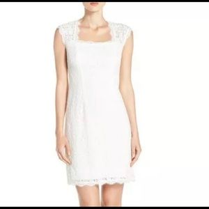 Adrianna Papell Lace Overlay cutout back dress